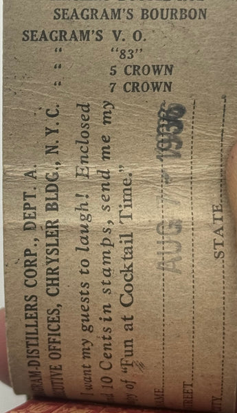 "Seagram’s King Arthur / London Dry Gin" Vintage Feature Matchbook B