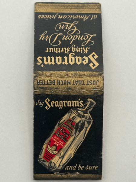 "Seagram’s King Arthur / London Dry Gin" Vintage Feature Matchbook B