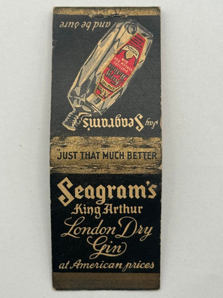 "Seagram’s King Arthur / London Dry Gin" Vintage Feature Matchbook B