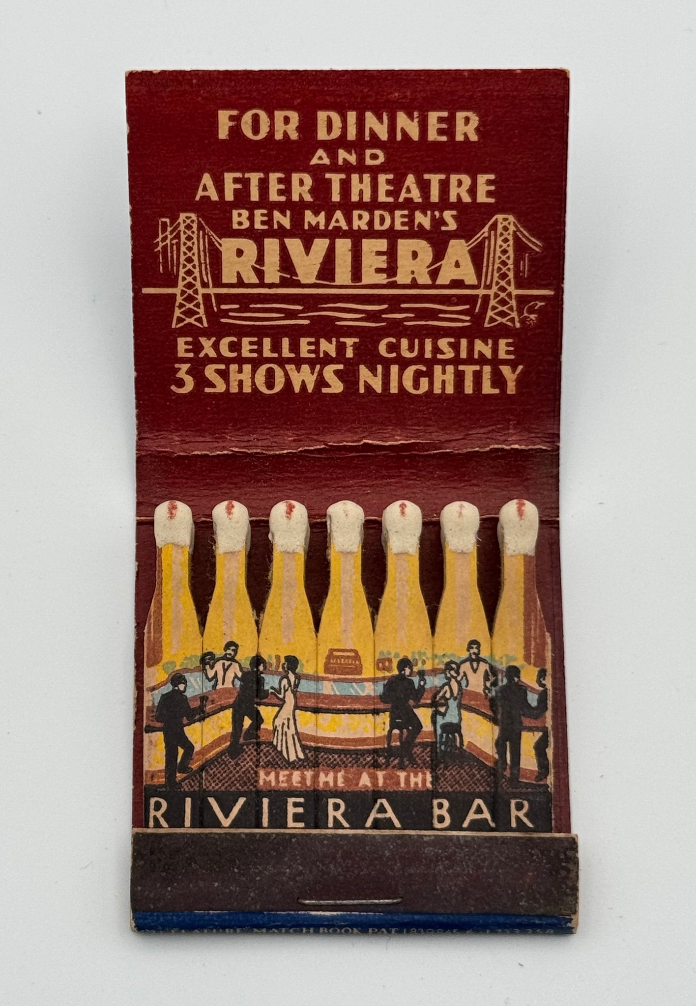 "Ben Marden’s Riviera" Fort Lee, NJ Vintage Feature Matchbook