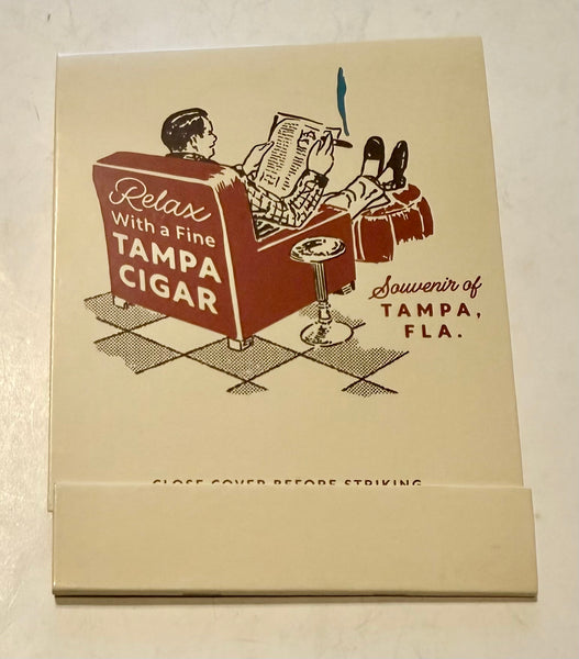"JC Newman Cigar Co. -Relax With a Fine Tampa Cigar" Giant Retro Feature Matchbook
