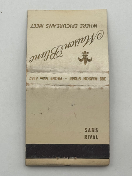 "Maison Blanc" Seattle, WA Vintage Feature Matchbook