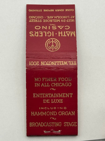 "Math Igler’s Casino" Chicago, IL Vintage Feature Matchbook