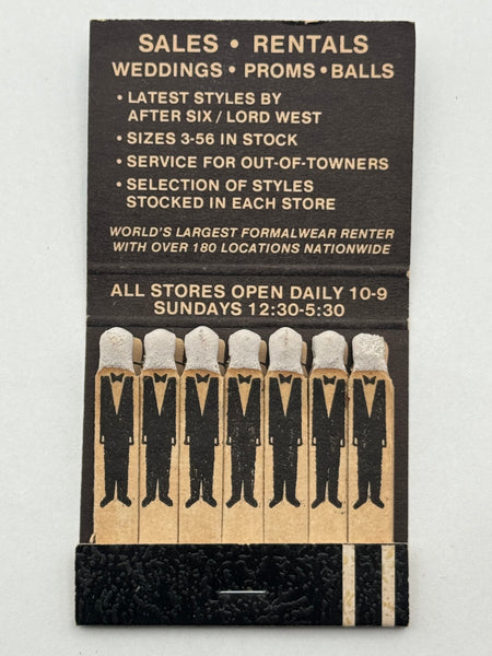 "Gingiss Formalwear" Vintage Feature Matchbook
