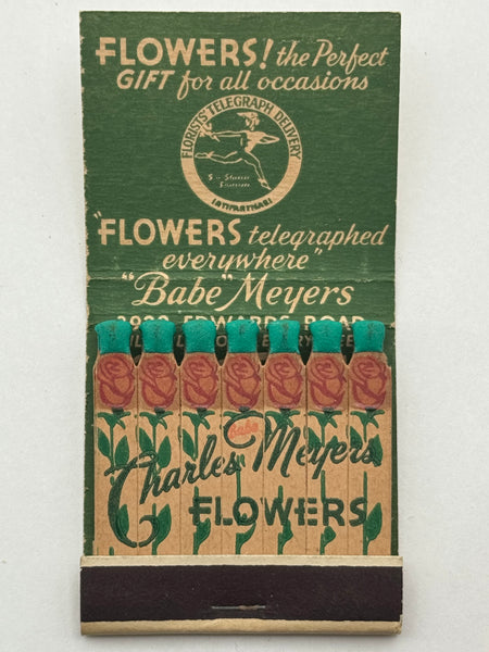 "Charles Meyers Flowers" Cincinnati, OH Vintage Feature Matchbook