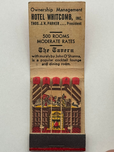 "Hotel Whitcomb" San Francisco, CA Vintage Feature Matchbook