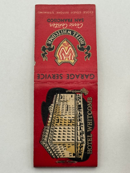 "Hotel Whitcomb" San Francisco, CA Vintage Feature Matchbook