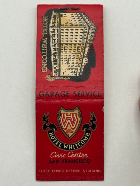 "Hotel Whitcomb" San Francisco, CA Vintage Feature Matchbook