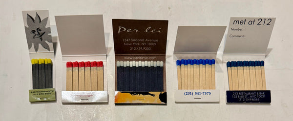 Lot of 5 Vintage NY/NJ 1990s Matchbooks