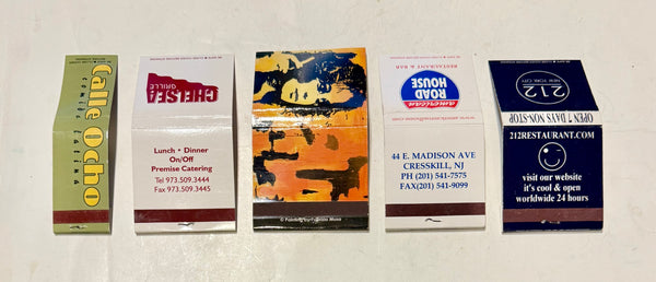 Lot of 5 Vintage NY/NJ 1990s Matchbooks