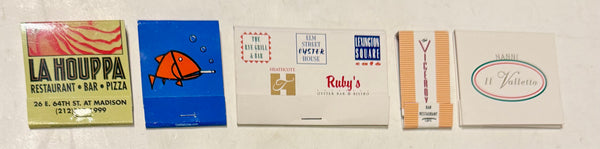 Lot of 5 Vintage NY 1990s Matchbooks