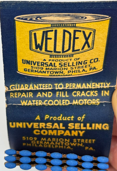 "Weldex" Vintage Germantown, PA Feature Matchbook