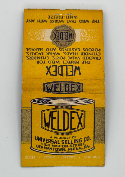 "Weldex" Vintage Germantown, PA Feature Matchbook