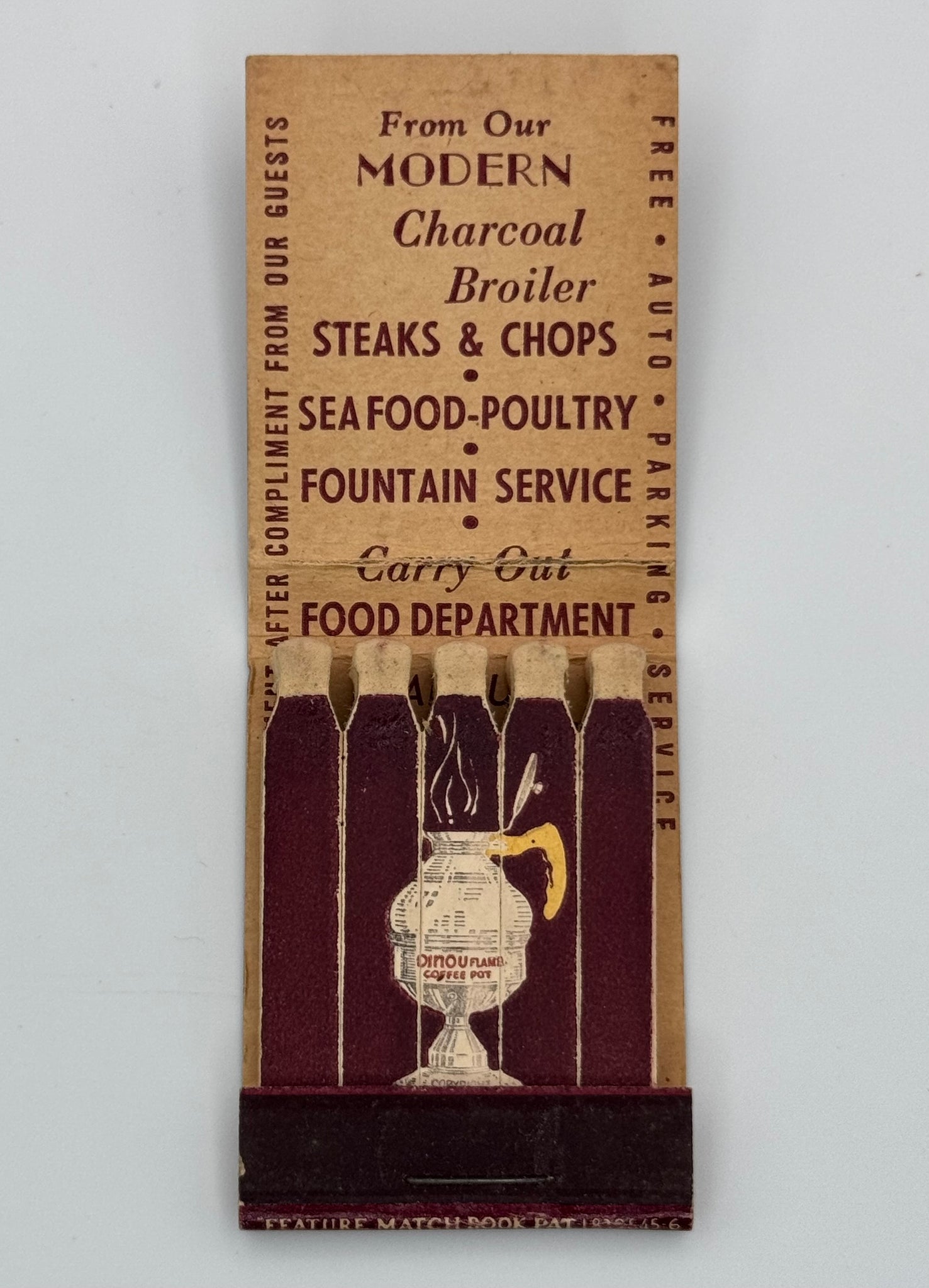 "Cocktails at Dinou’s" Chicago, IL Vintage Feature Matchbook