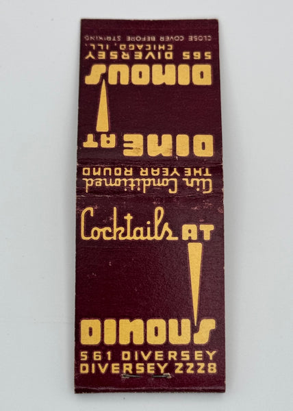 "Cocktails at Dinou’s" Chicago, IL Vintage Feature Matchbook