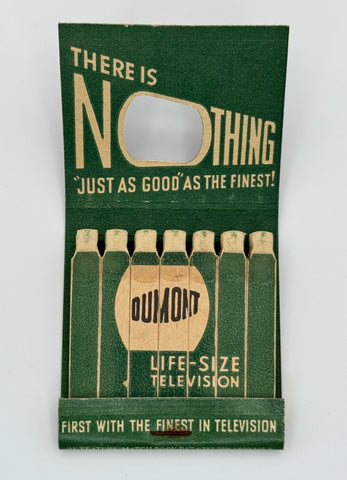 "DuMont Television" Passaic, NJ KNOTHOLE Vintage Feature Matchbook