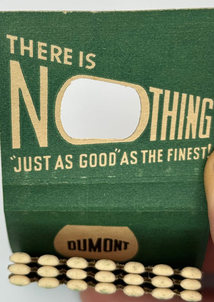 "DuMont Television" Passaic, NJ KNOTHOLE Vintage Feature Matchbook