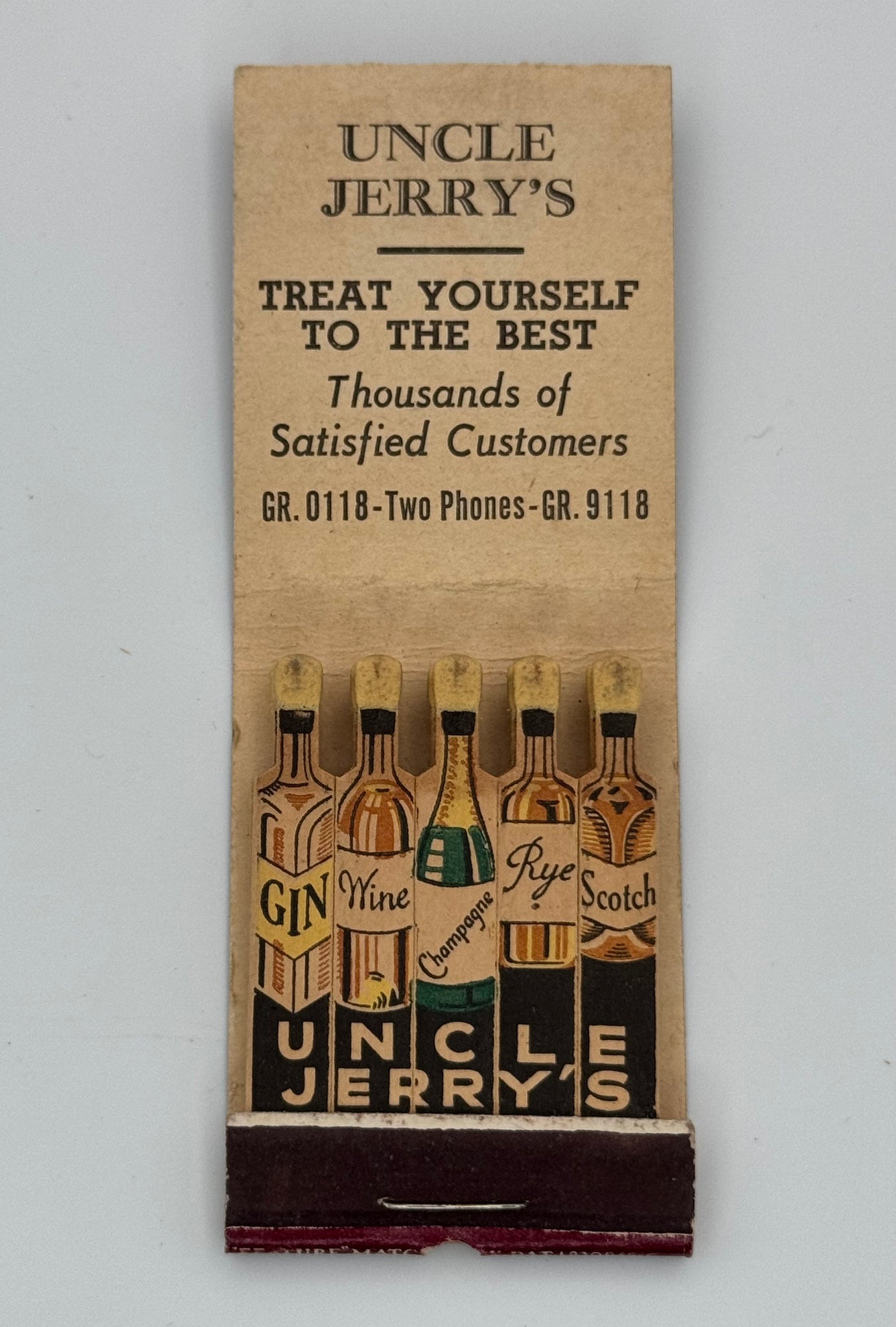 "Uncle Jerry’s" Kansas City, MO Vintage Feature Matchbook