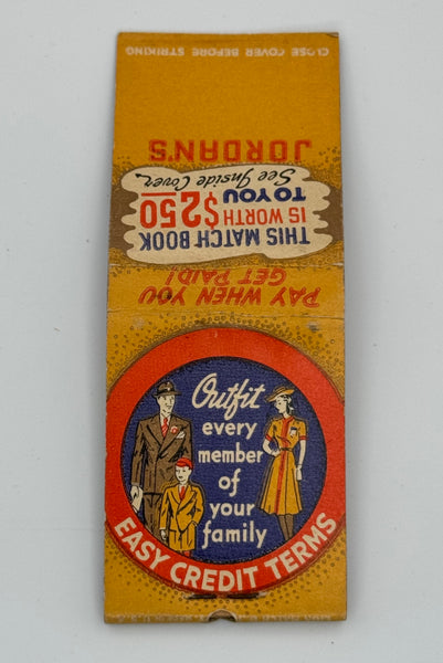 "Jordan’s" Vintage Feature Matchbook