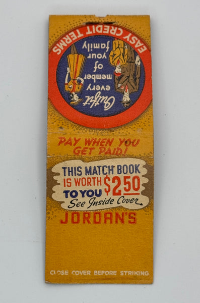"Jordan’s" Vintage Feature Matchbook