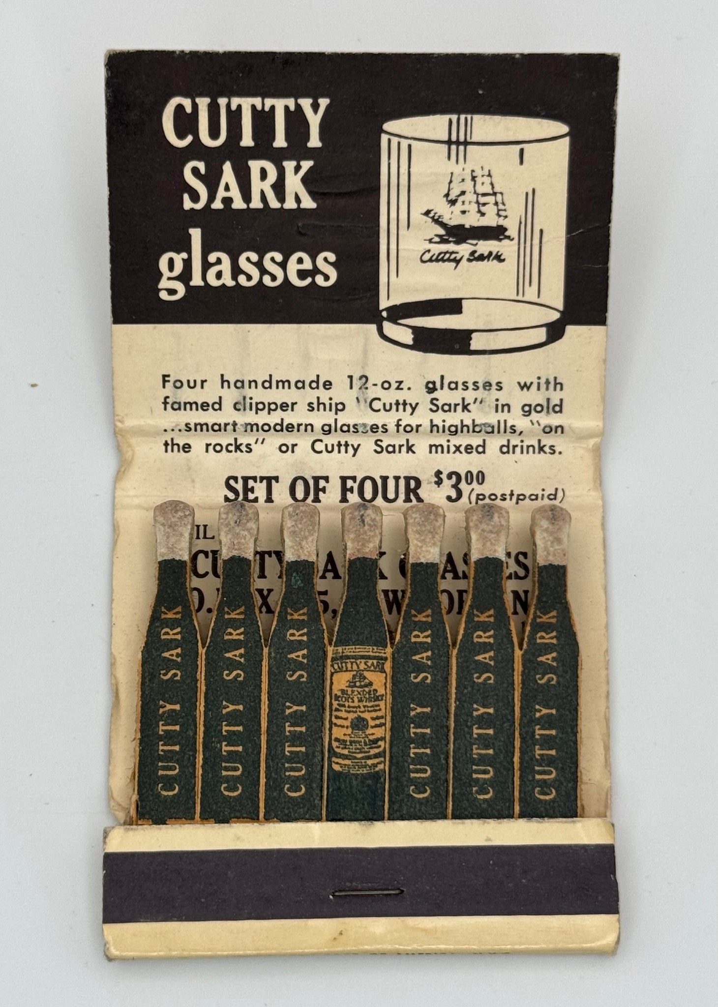 "Cutty Sark Scotch" Vintage Feature Matchbook