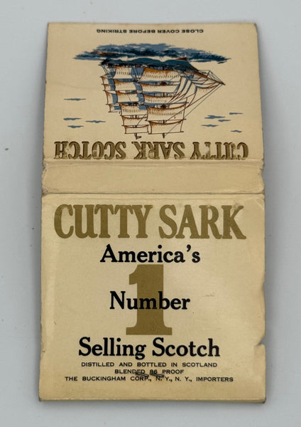 "Cutty Sark Scotch" Vintage Feature Matchbook