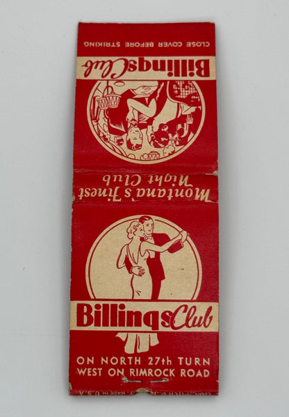 "Billings Club" Vintage Feature Matchbook
