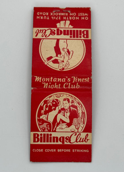 "Billings Club" Vintage Feature Matchbook
