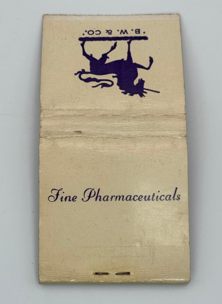 "B.W. & Co Pharmaceuticals" Vintage Feature Matchbook