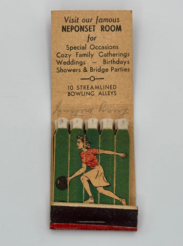"Ten-Pin Inn" Walpole, MA Vintage Feature Matchbook