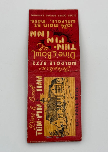 "Ten-Pin Inn" Walpole, MA Vintage Feature Matchbook