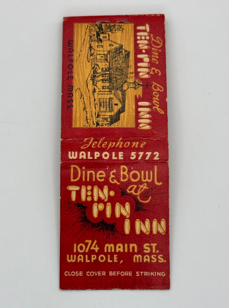 "Ten-Pin Inn" Walpole, MA Vintage Feature Matchbook