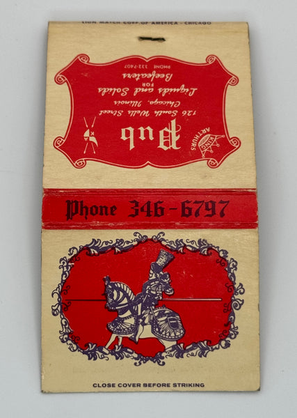 "King Arthur’s Pub" Chicago, IL Vintage Feature Matchbook