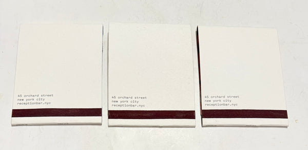 "RECEPTION " Giant Wood-Stem Matchbook (lot of 3)