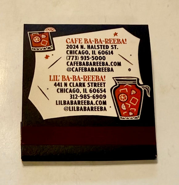 "Cafe Ba-Ba-Reeva" Retro Feature Matchbook