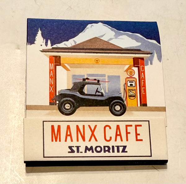 "Manx Cafe St Moritz" Retro Feature Matchbook
