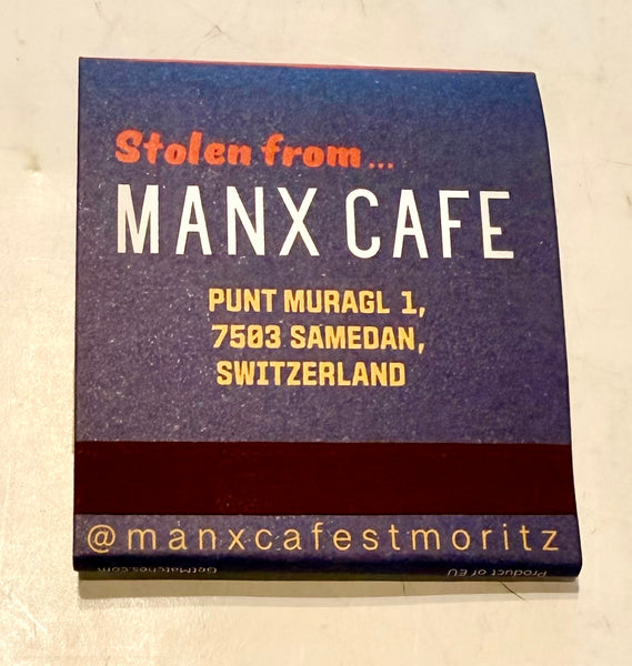 "Manx Cafe St Moritz" Retro Feature Matchbook