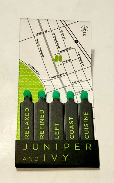 "Juniper and Ivy" Retro Feature Matchbook
