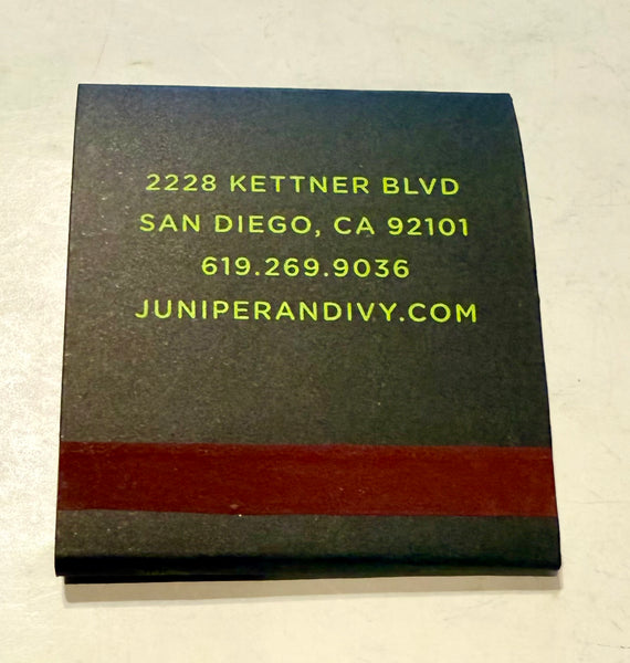 "Juniper and Ivy" Retro Feature Matchbook