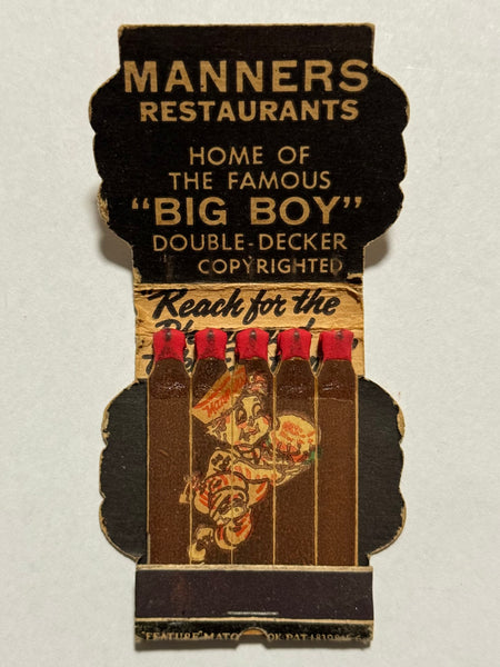 "Manners Big Boy" Vintage Feature Matchbook