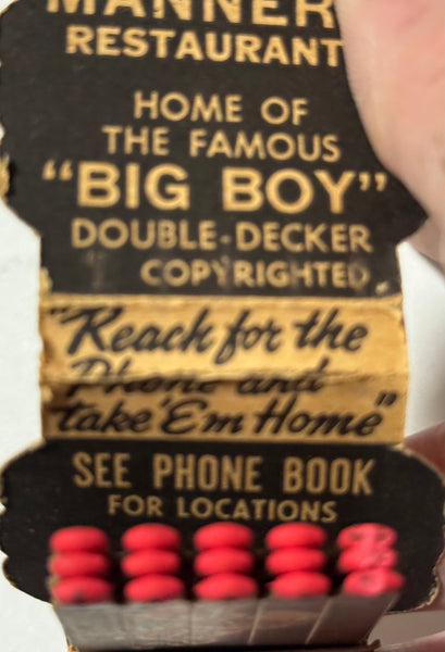 "Manners Big Boy" Vintage Feature Matchbook