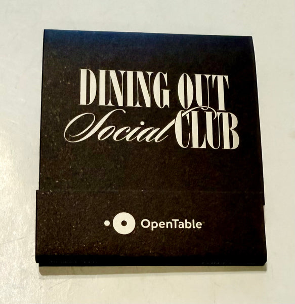 "Open Table Dining Out Social Club" Retro Feature Matchbook