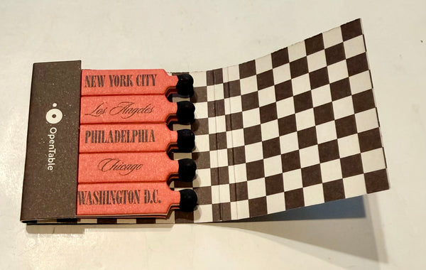 "Open Table Dining Out Social Club" Retro Feature Matchbook