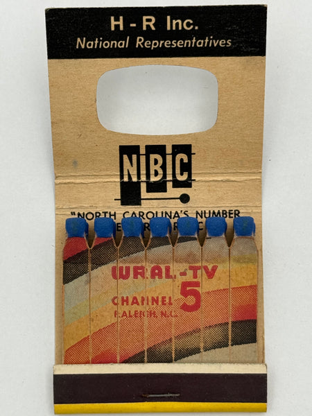 "WRAL Radio" Raleigh, NC Vintage Feature Matchbook with a Knot-Hole Cover!