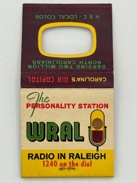 "WRAL Radio" Raleigh, NC Vintage Feature Matchbook with a Knot-Hole Cover!