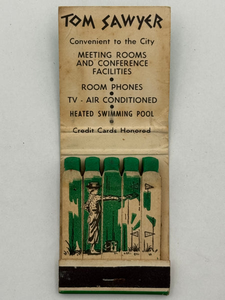 "Tom Sawyer Motor Inn" Elmira, NY Vintage Feature Matchbook