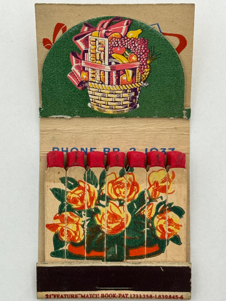 "Wolf’s Majestic Flower Shop" Milwaukee, WI Vintage Feature Matchbook with a Pop-Up Cover!