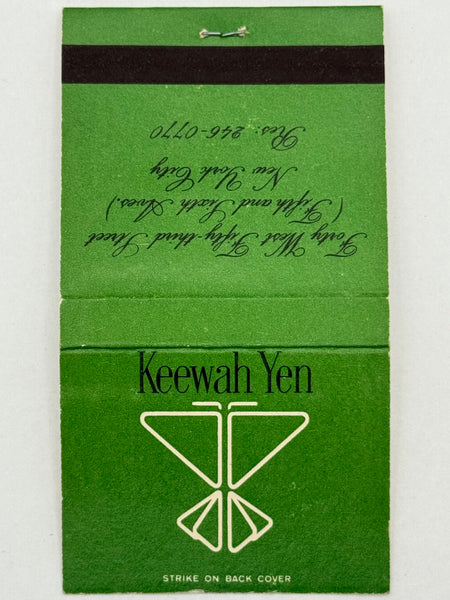 "Keewah Yen" NYC, NY Vintage Feature Matchbook C