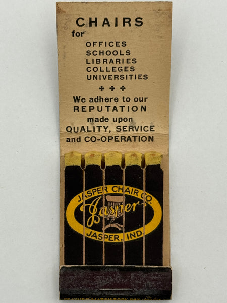 "Jasper Chair Co" Jasper, IN Vintage Feature Matchbook
