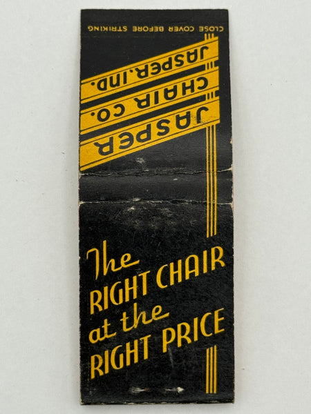 "Jasper Chair Co" Jasper, IN Vintage Feature Matchbook